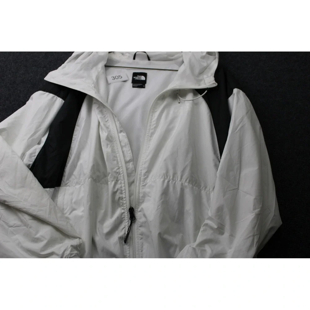 The North Face Hydrenaline Windwall Jacket Womens XL White Black Hooded Zip